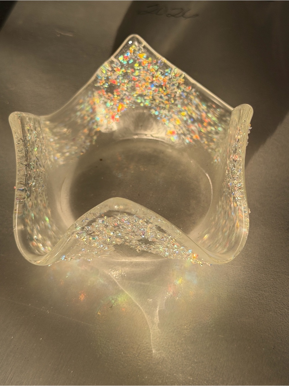 Crystal Glitter Decorative Bowl - Clear